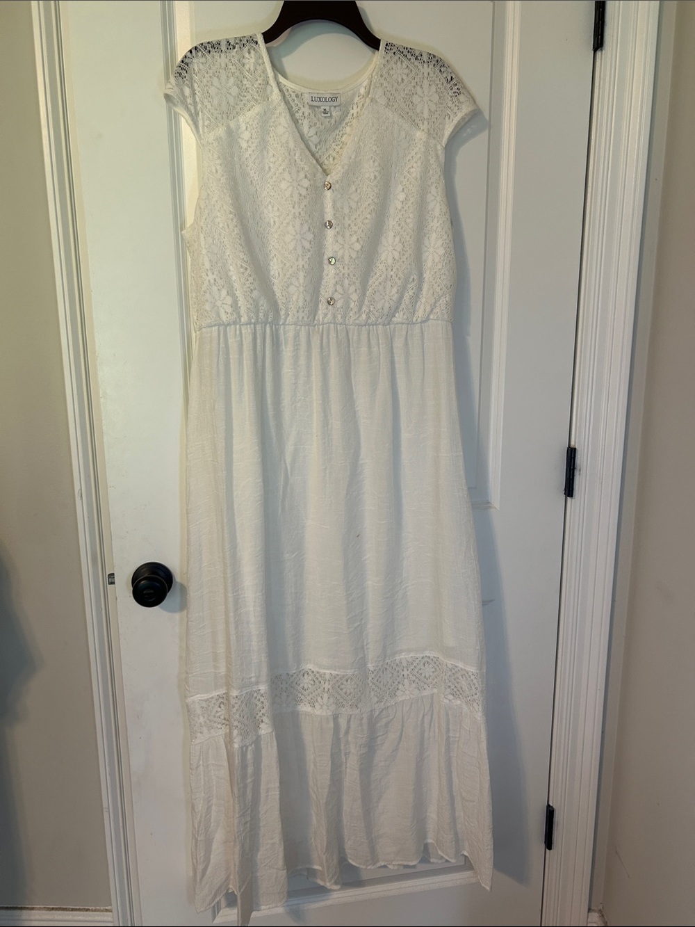 Luxology Ivory Lace Maxi Dress